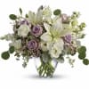 Luxe in love! Pale lavender roses, creamy white lilies and delicate greens