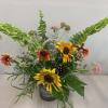 Coffee tumbler perfect for the camper in your life! Includes sunflower, scabiosa