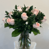 One dozen pink roses with monte casino.