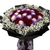Special bouquet 33 stems with misty purple &amp; red roses 