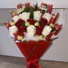 WHITE AND RED ROSES WITH PERSONALIZED NAME  .  (NOTICE!!! WE