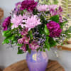 This beautiful vase is brimming with cool lavender and purple tones. It&rsquo;s