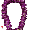 Double purple dendrobium orchid lei. 

NOTE: Please be aware the it takes