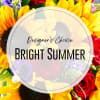 Bright mixed bouquet with sunflowers and red roses