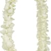 All white orchid blooms lei 
