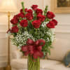 36 large Ecuadorian roses in large vase 