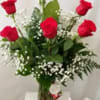 Half Dozen Premium Roses with
 Filler in a Mini Ginger Vase 
