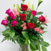 A dreamy mix of passionate reds and sweet pink florals designed to