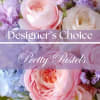 Pastel pink and lavender flowers with the words 