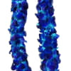A bold loop of densely packed blue and purple blossoms makes this