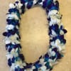 Fresh dendrobium orchid lei.
White and blue combined.
Delivered to your door step in