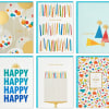 Set of colorful birthday and celebration greeting cards