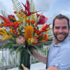 Yes sunset colored arrangement is inspired by the Hawaiian sunsets a fresh