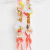 Soft coral satin ribbon lei with glittering gold &ldquo;2026&rdquo; numbers, using SILK