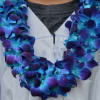 Blue double thick graduation lei
