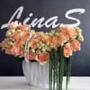 A delicate peach-toned arrangement filled with warmth, softness, and elegance &mdash; a