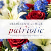 Our Designer&rsquo;s Choice Patriotic arrangement is a custom floral creation inspired by