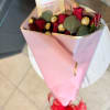 Luxury red rose bouquet handcrafted with fresh premium roses, Ferrero Rocher chocolates