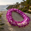 Double Purple Dendrobium Orchid Lei perfect for a graduation ceremony