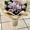 Angels Green flower shop Signature Wrap Bouquet.  Ocean Song Rose Wrap:
