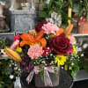 fresh flowers in cube 