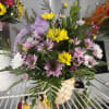 Fresh flowers in basket 