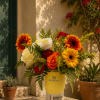 Super cute Stanley Cup with designer choice floral arrangement. The Stanley cup