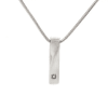 Silver pendant necklace with a small square stone