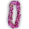 Purple orchid lei on a white background