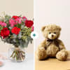 Bouquet of 3 roses and mixed flowers - Composed of fresh flowers