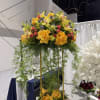 A breathtaking high centerpiece designed with beautiful florals to create a romantic
