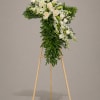 A tall, reverent standing tribute sculpted into a classic cross silhouette, this
