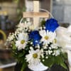 Fresh flowers in basket 