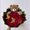 Ramo de 25 rosas  oso  