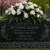 Everlasting Peace is an elegant all-white cemetery saddle designed to honor a