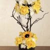 Sunny yellow roses paired with crisp white daisy-like blooms give this event