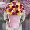 75 Multicolored roses 
can come in different colors than in the picture