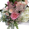 Includes white hydrangeas, baby blue delphinium, rice flower and much more.