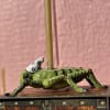 Whimsical Cricket Cake Topper made of Ceramic with Food-Safe Glaze. Delivered with