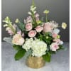 Hand selected hydrangeas and roses arrangement with sophistication,creating a soft yet luxurious