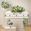 Inspired by beautiful blue skies, this collection of four hand-made sympathy pieces