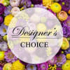 Colorful floral collage with a circular 