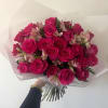 2 dozen fragrant hot pink roses with alstroemeria. 