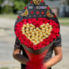 ️ Bouquet Coraz&oacute;n de Rosas y Chocolates &ldquo;Para la Mujer M&aacute;s Hermosa&rdquo;