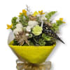 Bright, celebratory white and yellow blooms with green accents make this graduation