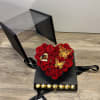 Beautiful acrylic box with natural red roses, 48 ​​Ferrero Rocher chocolates in