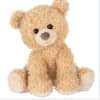 Plush teddy bear sitting on a white background