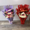 Beautiful arrangement of mixed natural flowers, one with the phrase in Spanish