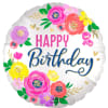 18" Happy Birthday Floral Helium Balloon 
