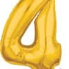 Gold Number 4 Mid-Size Foil Balloon, Helium Balloon 